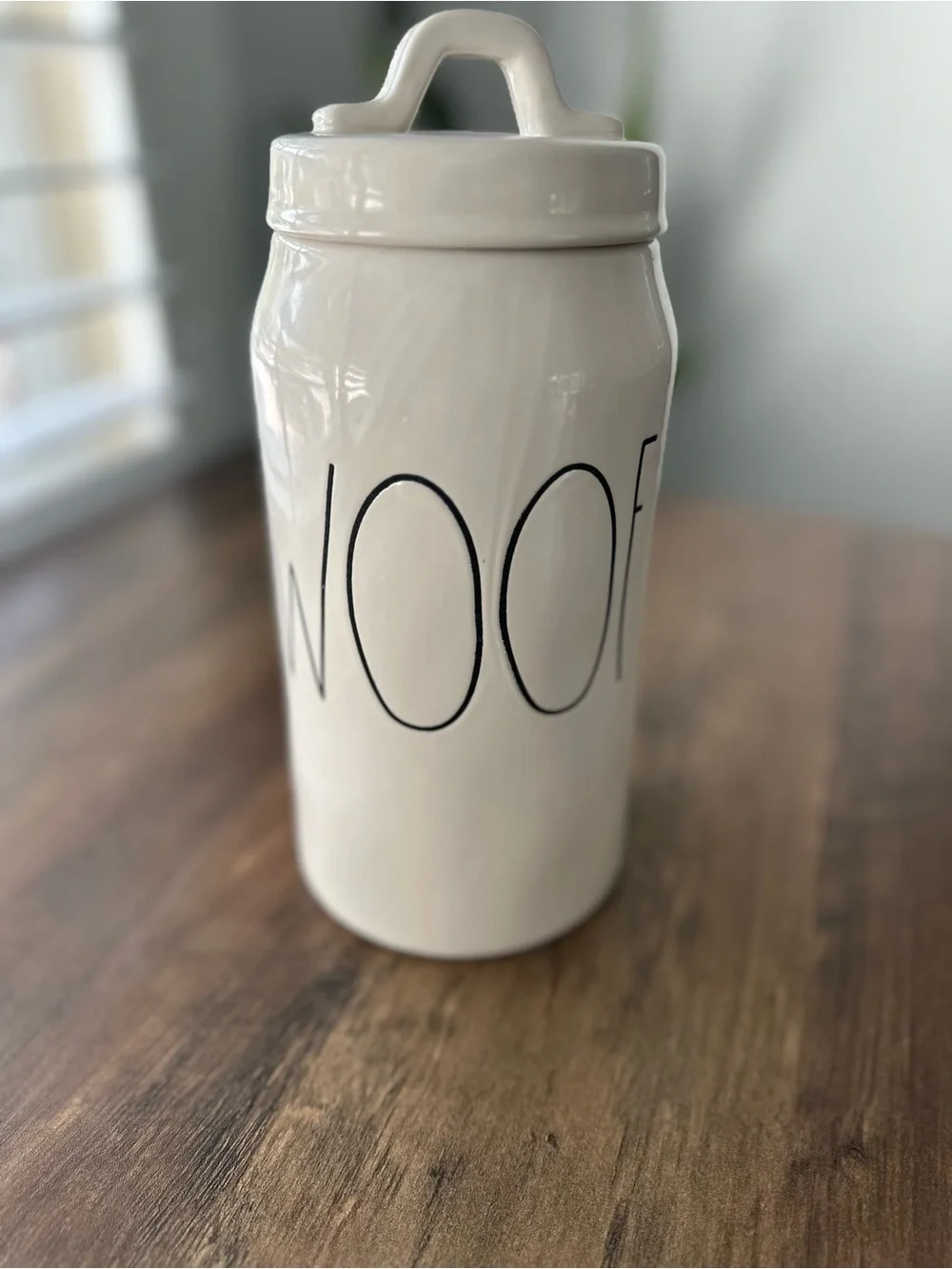 Rae Dunn “WOOF” Ceramic Treat Jar Canister Dog Pet Storage Farmhouse 🐶🤍